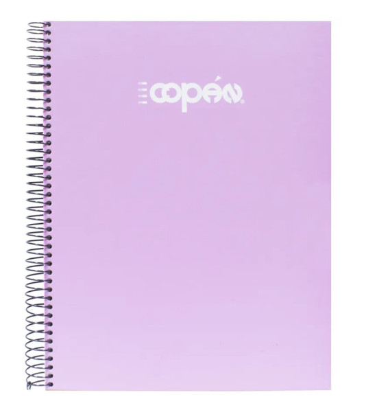 Cuaderno Espiral Tapa Dura, Tam. A4 (8.5" x 11"), 6 Materiales, 180 hojas (360 pág.), Hojas Rayadas, Colores Pastel Surtidos